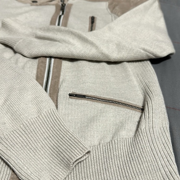 Banana Republic Cream Velvet shoulder  Zip Up Jacket - Picture 6 of 9